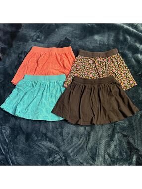 SOLD Set of 4 Girls Skorts - Old Navy sz S (6-7) Floral, Brown, Coral, Turquoise
